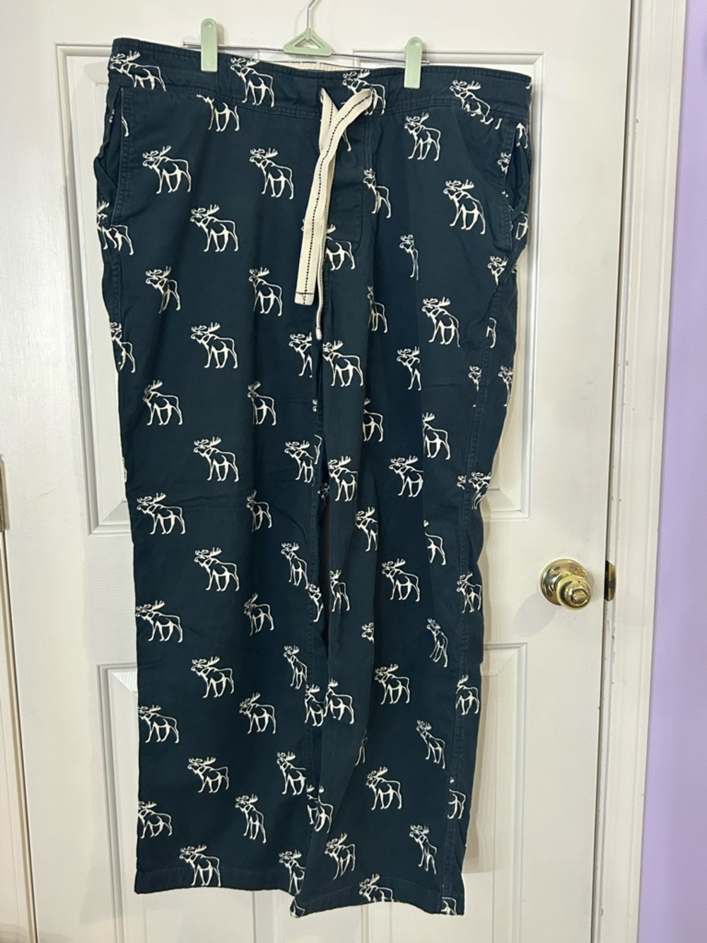 VTG Abercrombie Fitch Pants Muscle Moose Drawstring Y2K Sleepwear Lounge XL - Picture 2 of 8